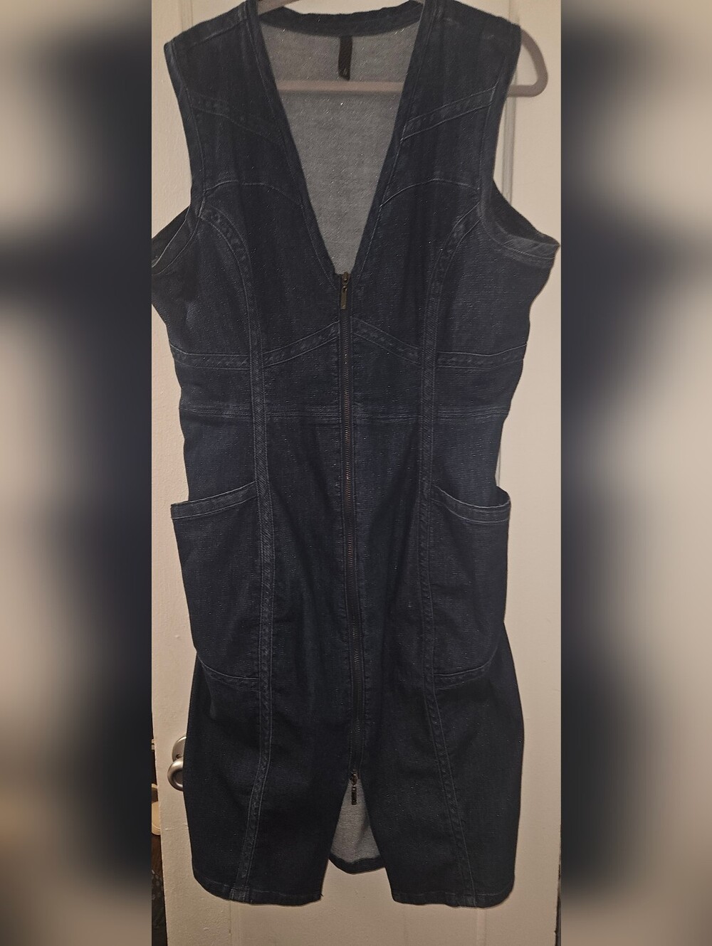Mossimo Supply Co. Light and Dark Blue Denim Zip Up Dress Size 20